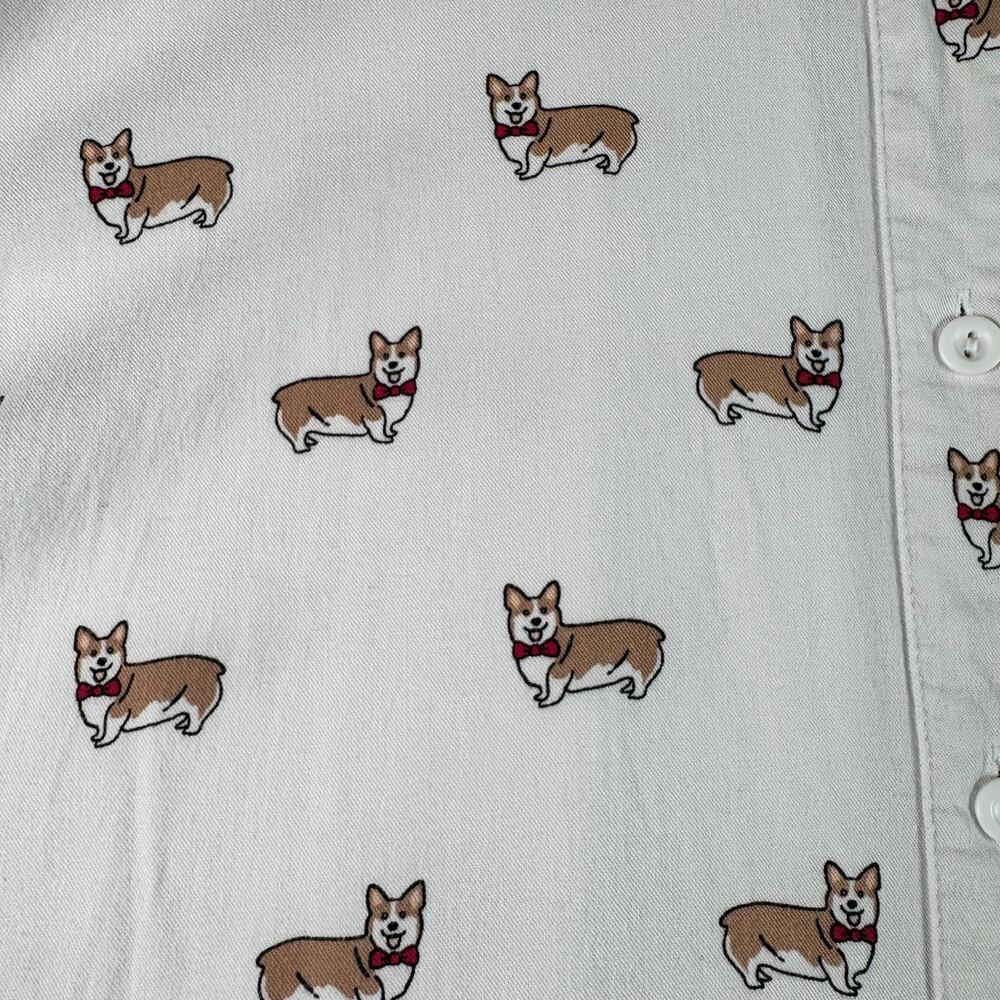 Torrid Corgi Dog Print Button Front Blouse Womens Size 5 Plus Size Dog MomTop - Picture 4 of 11